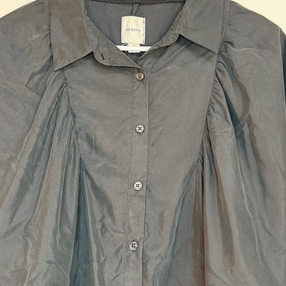 Maeve Black Button-Up Blouse